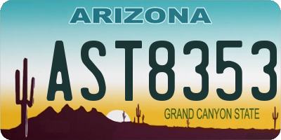AZ license plate AST8353