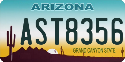 AZ license plate AST8356