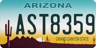 AZ license plate AST8359
