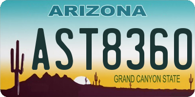 AZ license plate AST8360