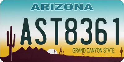 AZ license plate AST8361