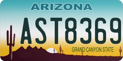AZ license plate AST8369