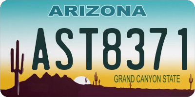 AZ license plate AST8371