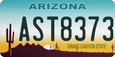 AZ license plate AST8373
