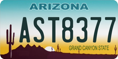 AZ license plate AST8377