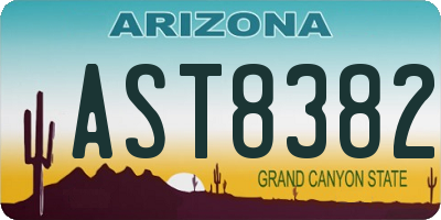 AZ license plate AST8382