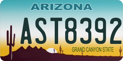 AZ license plate AST8392