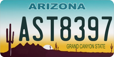 AZ license plate AST8397