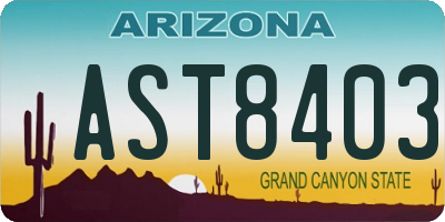 AZ license plate AST8403