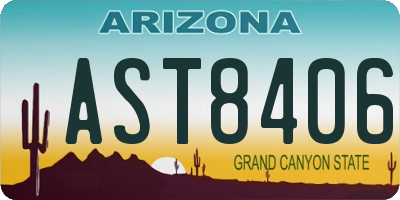 AZ license plate AST8406