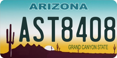 AZ license plate AST8408