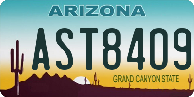 AZ license plate AST8409