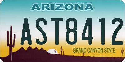 AZ license plate AST8412