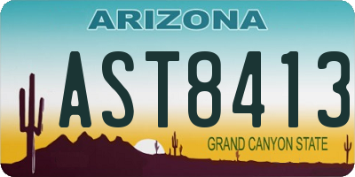 AZ license plate AST8413
