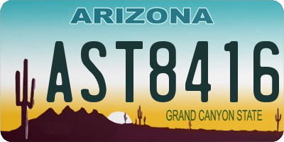 AZ license plate AST8416