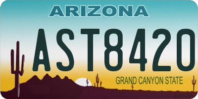 AZ license plate AST8420