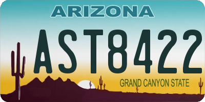AZ license plate AST8422