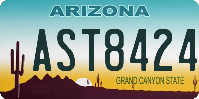 AZ license plate AST8424