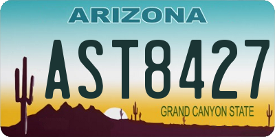 AZ license plate AST8427