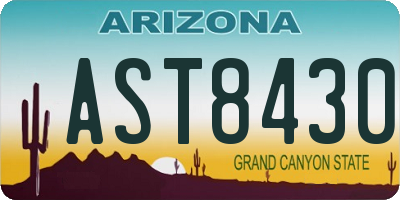 AZ license plate AST8430
