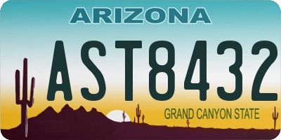 AZ license plate AST8432