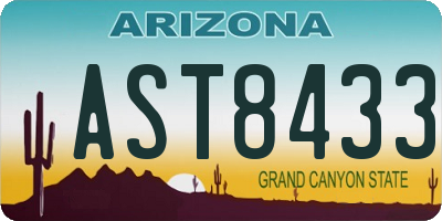 AZ license plate AST8433