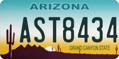 AZ license plate AST8434