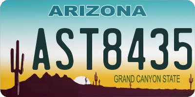 AZ license plate AST8435