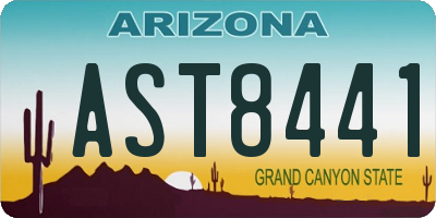 AZ license plate AST8441