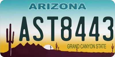 AZ license plate AST8443