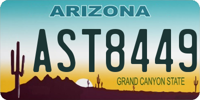 AZ license plate AST8449