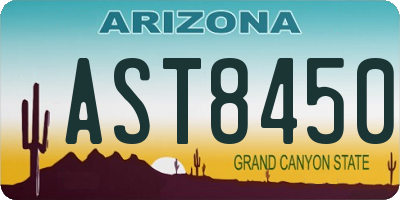 AZ license plate AST8450