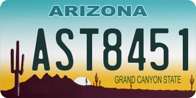 AZ license plate AST8451