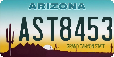 AZ license plate AST8453