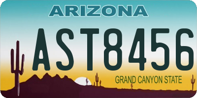 AZ license plate AST8456