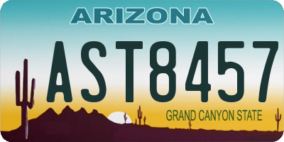 AZ license plate AST8457