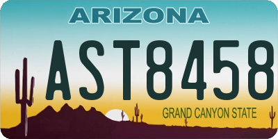 AZ license plate AST8458