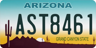 AZ license plate AST8461