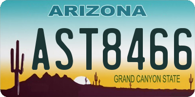 AZ license plate AST8466