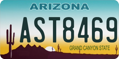AZ license plate AST8469