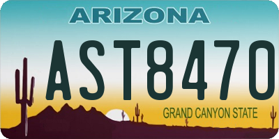 AZ license plate AST8470
