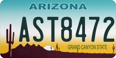 AZ license plate AST8472