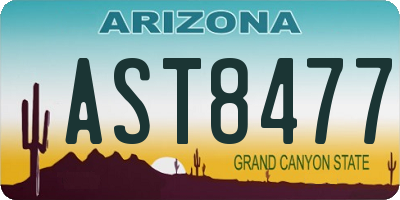 AZ license plate AST8477