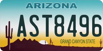 AZ license plate AST8496