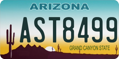 AZ license plate AST8499
