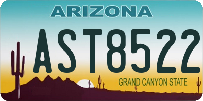 AZ license plate AST8522