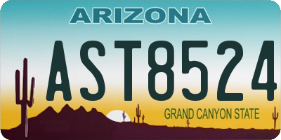 AZ license plate AST8524