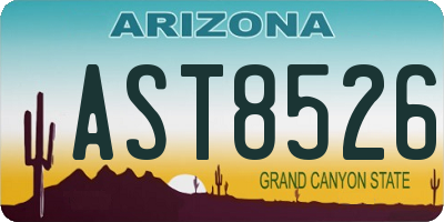 AZ license plate AST8526