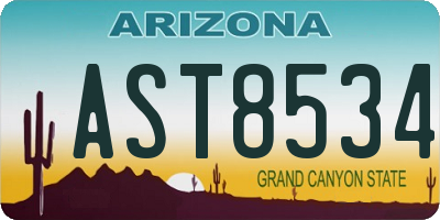 AZ license plate AST8534