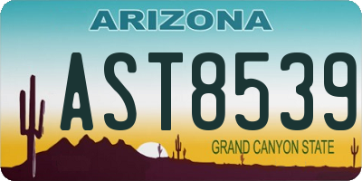 AZ license plate AST8539